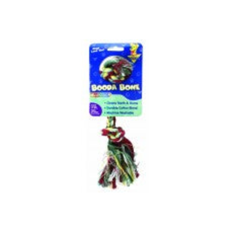 Booda 2-Knot Rope Bone Dog Toy 2 Knots Rope Bone Multi-Color Small