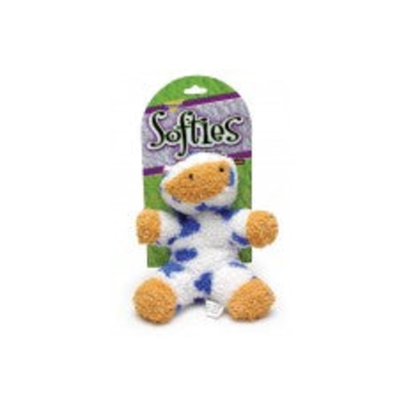 Booda Softies Dog Toy Cow Multi-Color Medium