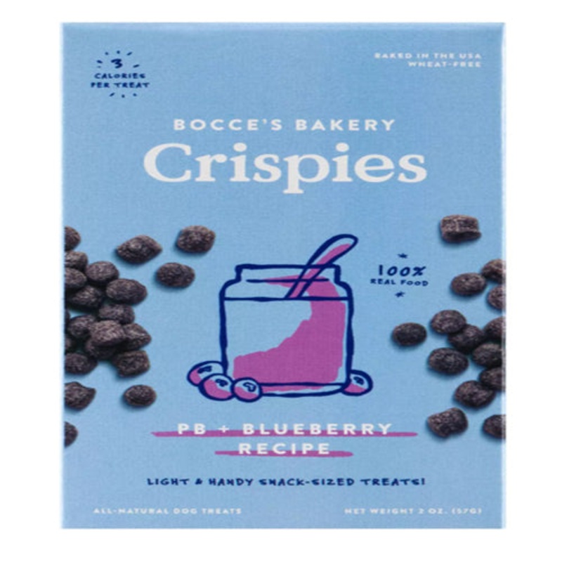 Bocces Dog Crispies Peanut Butter and Bulberry 2Oz