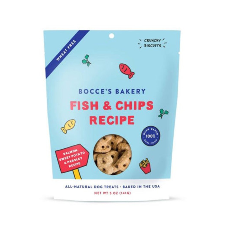 Bocces Bakery Dog Fish Chips 5oz.