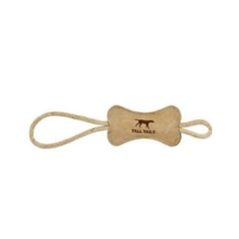 Tall Tails Dog Bone Tug Natural Leather 16 Inches