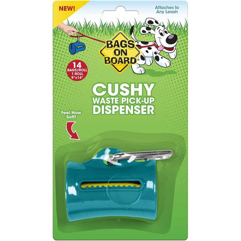 Bags On Board Cushy Waste Pick-Up Bag Dispenser Teal 14 Bags, 9 In X 14 In