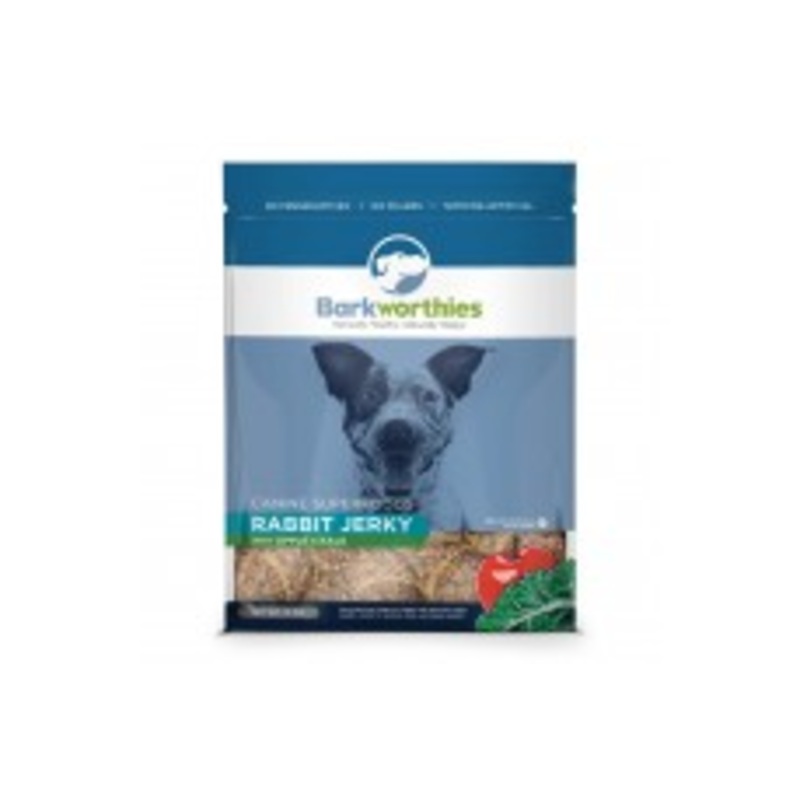 Barkworthies Rabbit Jerky Recipe With Apple and Kale Blend (Net. Wt. 12 Oz. )