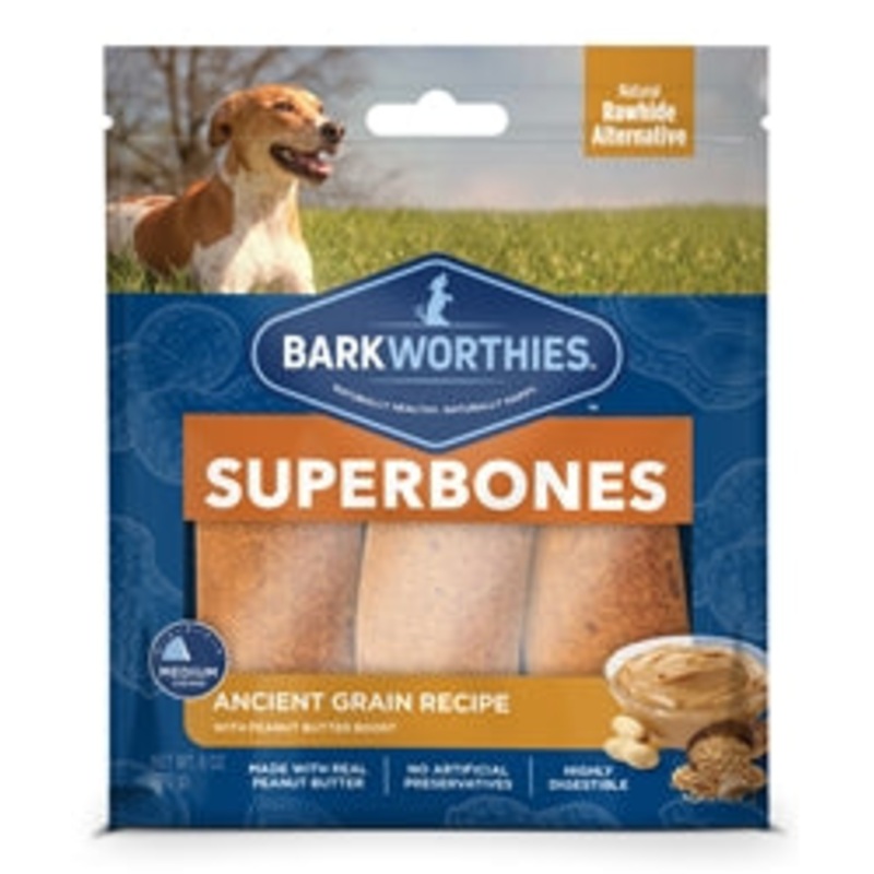 Barkworthies Superbone Ancient Grain Peanut Butter (3 Count)