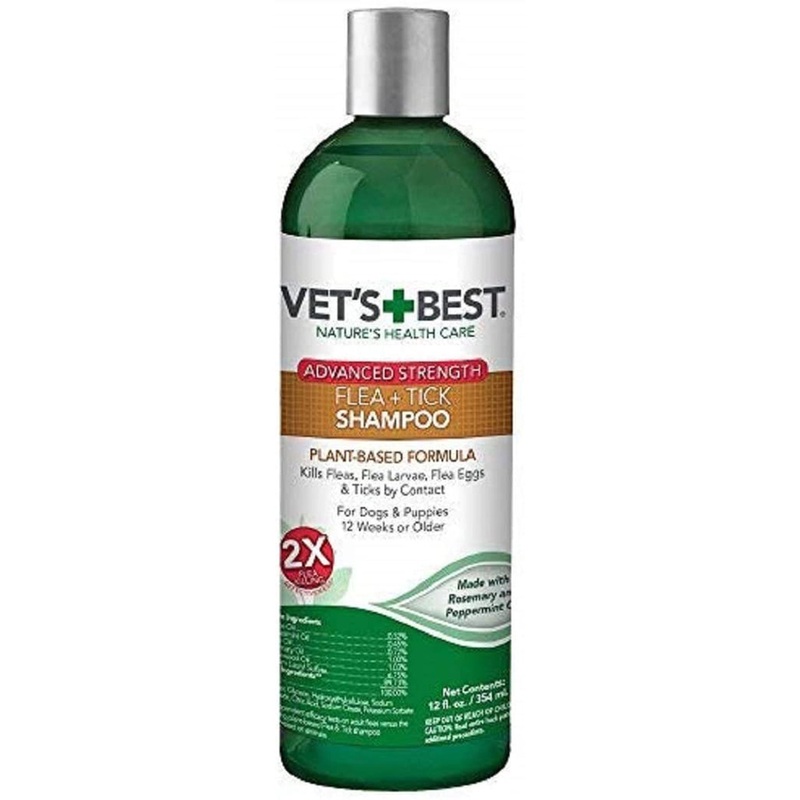 Vets Best Flea and Tick Advanced Strength Shampoo for Dogs 12 fl. oz