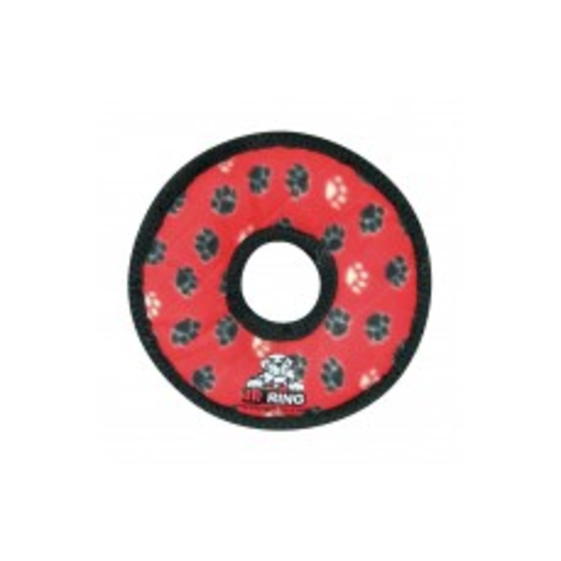 Tuffy Jr. Ring Dog Toy Red 7 in