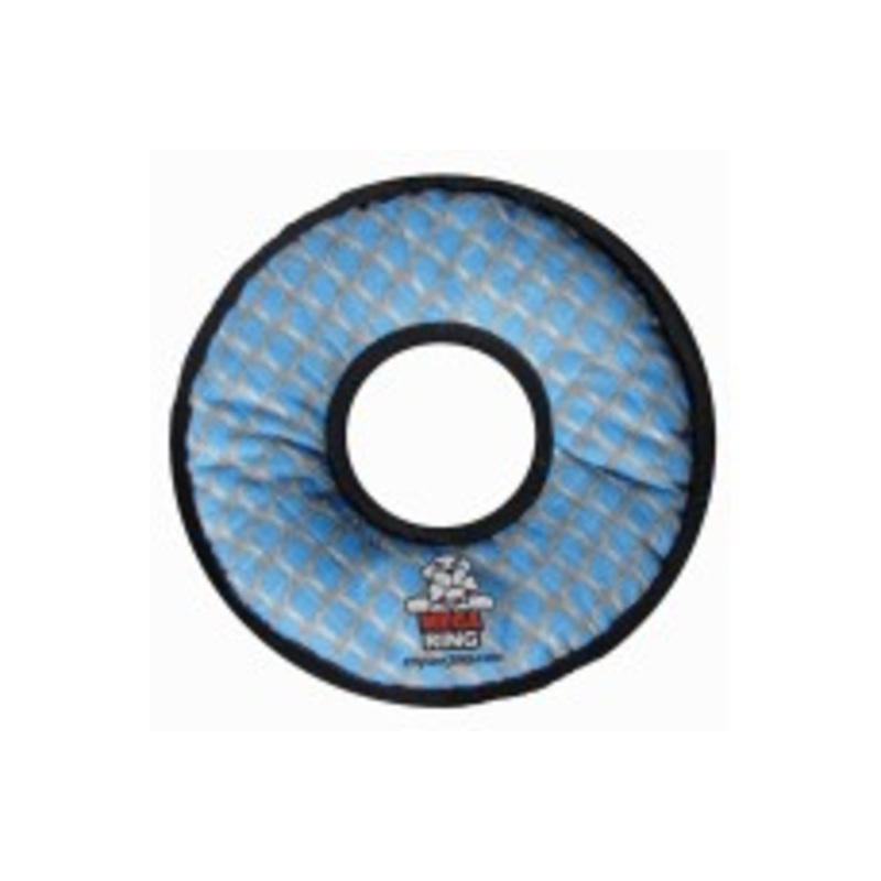 Tuffy Mega Ring Extremely Dog Toy Blue 2 in x 13 in x 13 in
