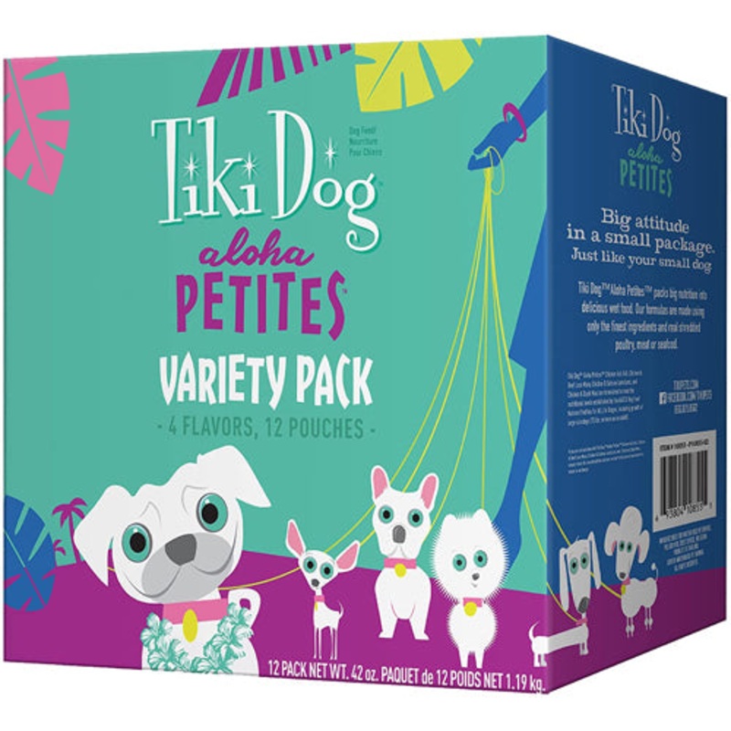 Tiki Pets Dog Aloha 3.5Oz Variety Pouch Pack (Case Of 12)