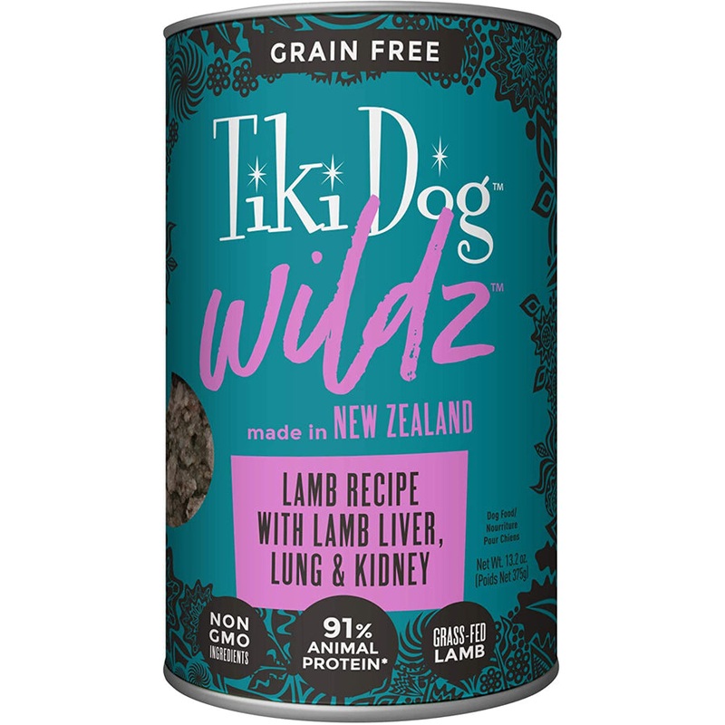 Tiki Pets Dog Wildz Lamb Recipe with Lamb Liver; Lung and Kidney 13.2oz. (Case Of 12)