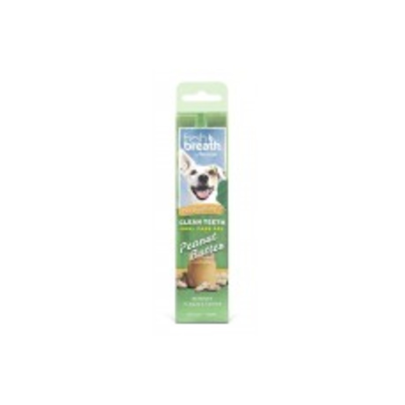 TropiClean Fresh Breath Peanut Butter Clean Teeth Oral Care Gel For Dogs 2 oz