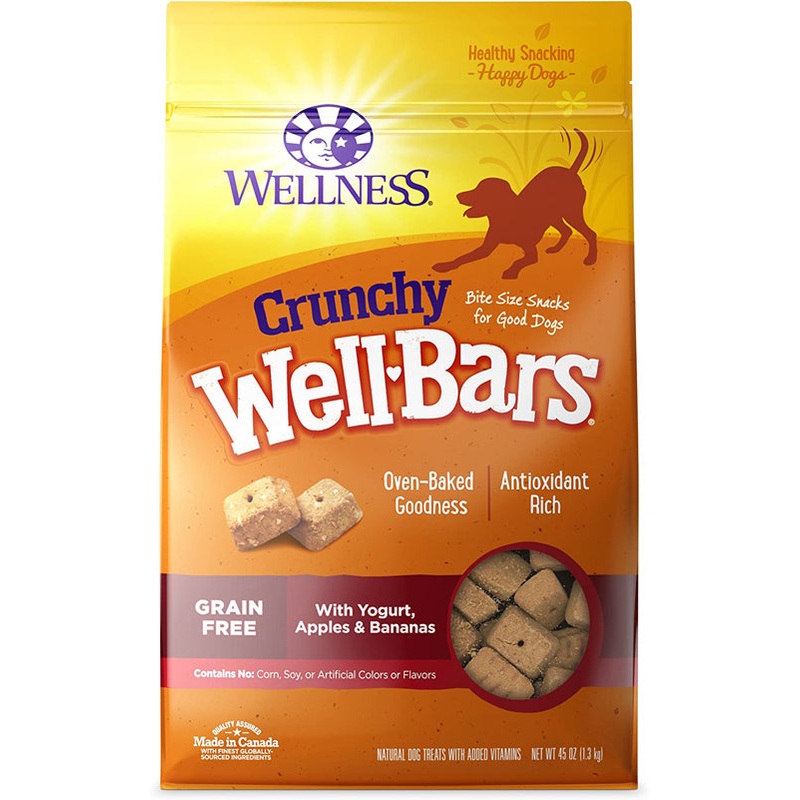 Wellbar Crunchy Yogrt Aple Banana 45oz Dog Snack