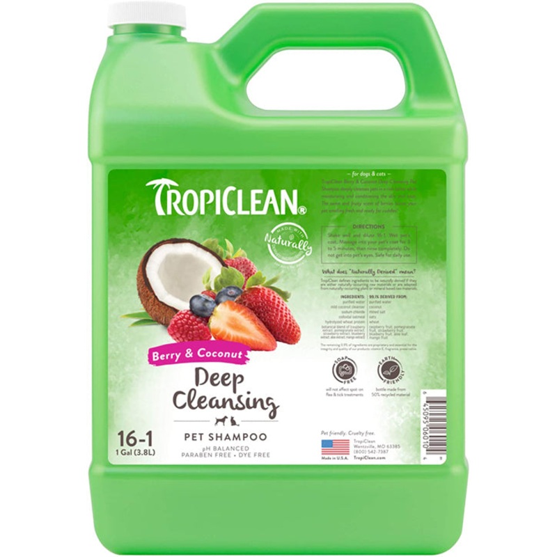 TropiClean Berry & Coconut Deep Cleansing Shampoo for Pets 1 gal
