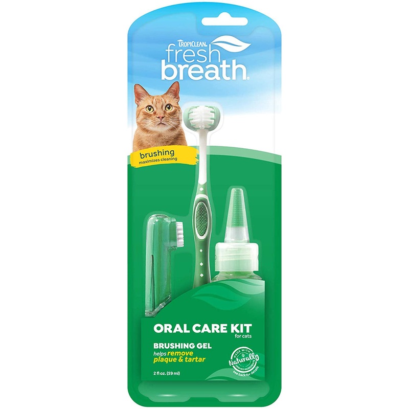 TropiClean Fresh Breath Oral Care Kit for Cats Gel: 2 oz