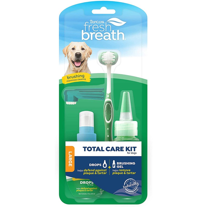 TropiClean Fresh Breath Total Care Kit for Dogs Large Breeds