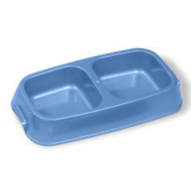 Van Ness Plastics Light Weight Dog Double Bowl Assorted Medium