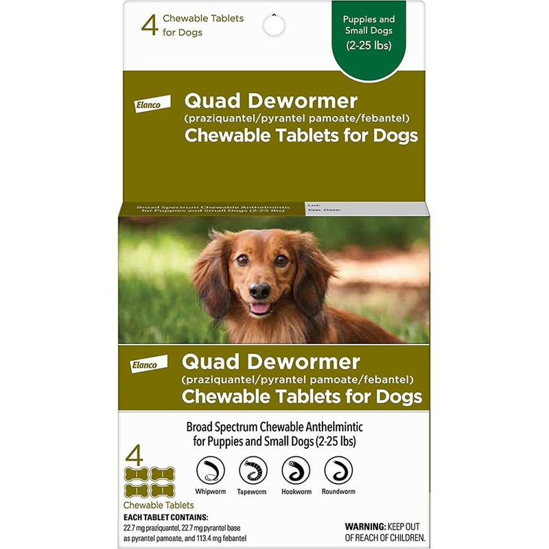 Bayer Quad Dewormer 22.7mg 4ct. Small Dog