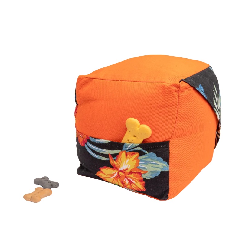 Furbuddies Dog Toys - Tangerine Paradise Cube (Orange)