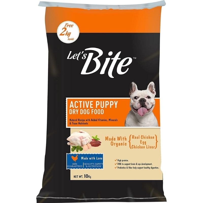 Let's Bite Dry Food for Active Puppies (10kg + 1kg Extra Free Inside!)