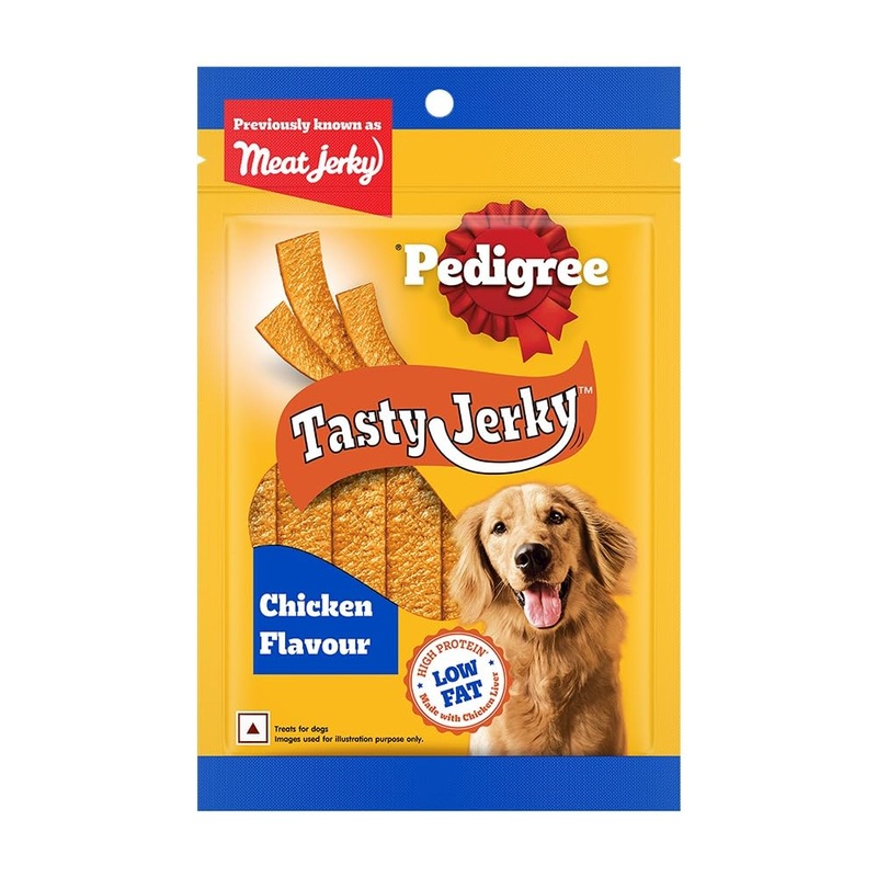 Pedigree Tasty Jerky Dog Treat, Chicken Flavour, 70g Jerky-style Treats for Bonding, Low-fat and High-protein* Dog Treat - Pack of 5