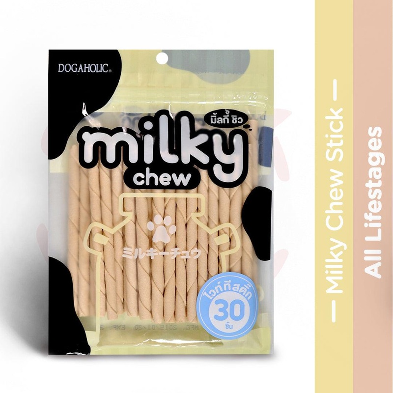 Dogaholic Dog Treats - Milky Chew Stick Style - 30 Pcs - 240g