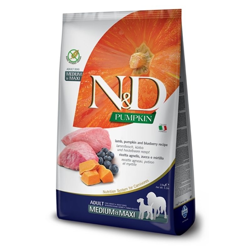 Farmina Dry Food - N&D Pumpkin Dog Lamb & Blueberry Adult Medium/Maxi