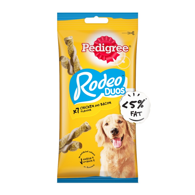 Pedigree Rodeo Duos Adult Dog Treat - Chicken & Bacon  123g Pack (7 Treats)