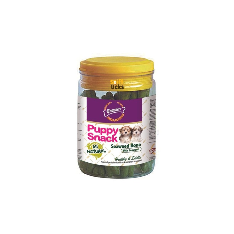 Gnawlers Puppy Snack Seaweed Bone with Seaweed Puppy Treat - 180 gm