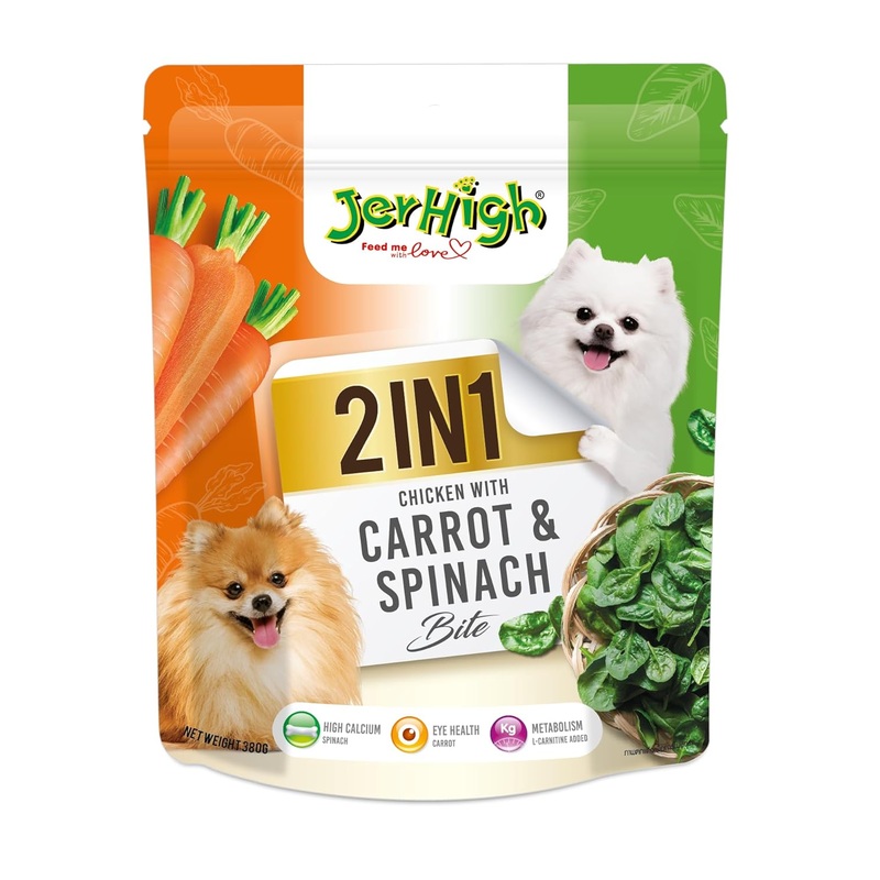 Jerhigh Carrot & Spinach Bite (2In1) Dog Treat 380 gm
