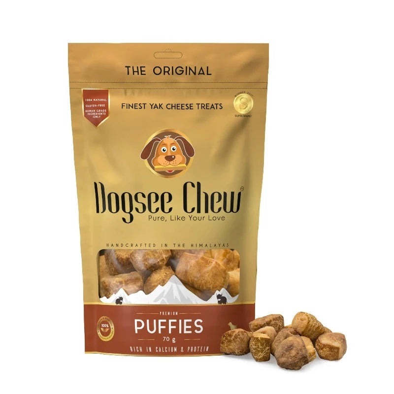 Dogsee Chew Bite-Sized Dog Training Treats Puffies 70g - Pack of 5