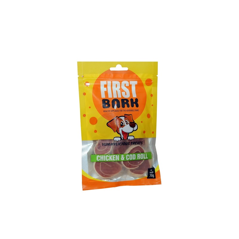 First Bark Chicken & Cod Roll Dog Treat - 70 g - Pack of 5