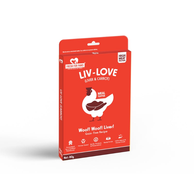 Fresh For Paws Dog Treats - Liv Love - Carrot  (80g) - Pack of 5