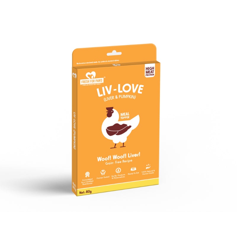 Fresh For Paws Protein Rich Dog Treats - Liv Love - Pumpkin (80g) - Pack of 5