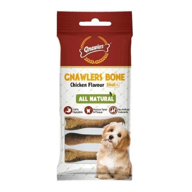 Gnawlers Dog Treats - Dog Bone Chicken Flavour 108g - Pack of 5
