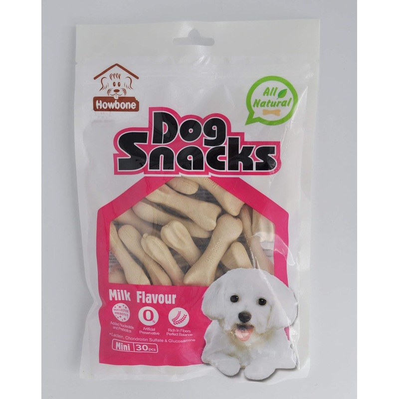 Gnawlers Howbone Dog Snack Mini 30 in 1 Milk Dog Treat - 270 gm - Pack of 5