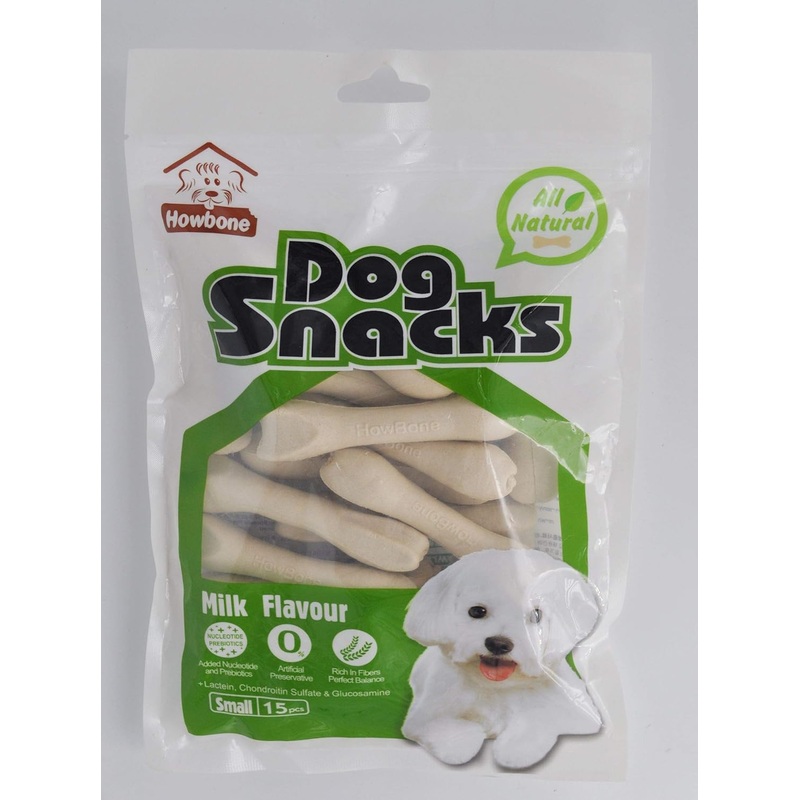 Gnawlers Howbone Dog Snack Small 15 in 1 Milk Dog Treat - 270 gm - Pack of 5