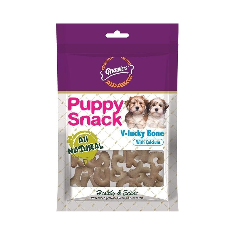 Gnawlers Puppy Dog Treats - V-Lucky Calcium Bone (270g) - Pack of 5