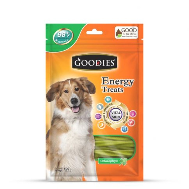 Goodies Energy Treats Chlorophyll Flavour Dog Dental Treat - 125 gm - Pack of 5