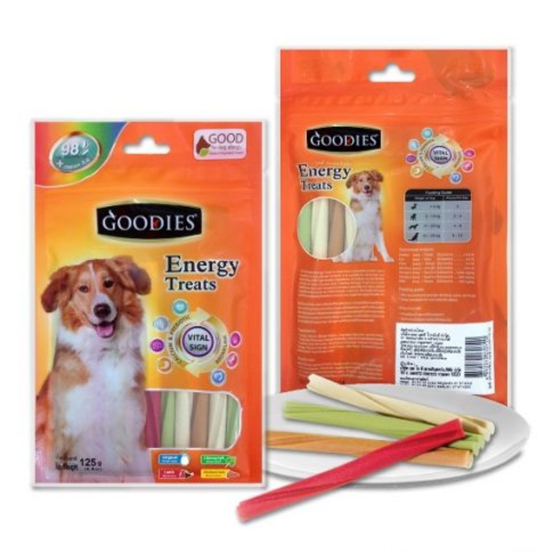 Goodies Energy Treats Cut Bone Orignal, Lamb, Chlophyll & Chicken Liver Flavour Dog Dental Treat - 125 gm - Pack of 5