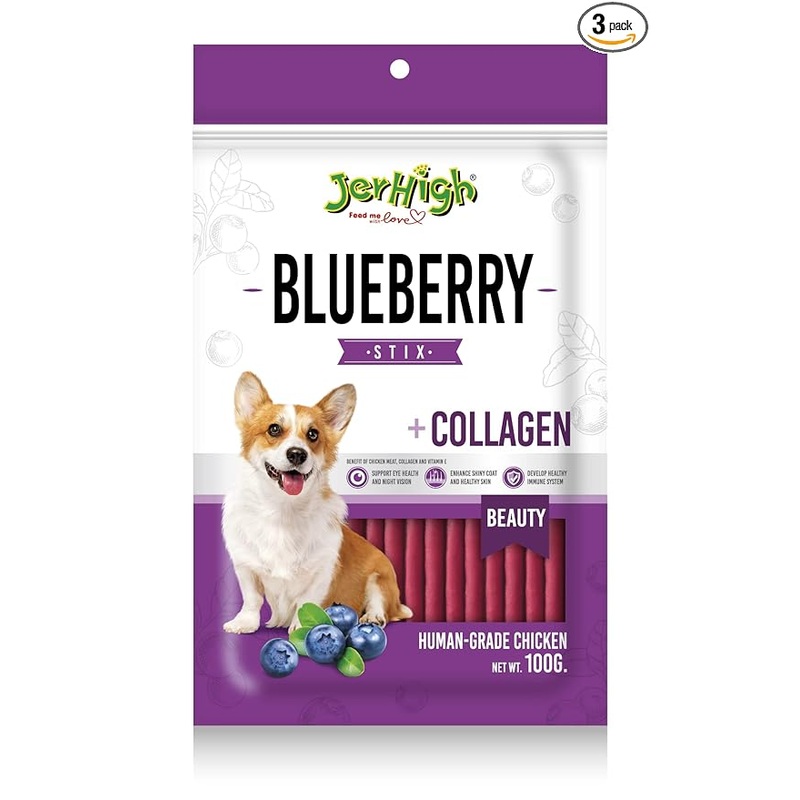 JerHigh Blueberry Dog Meaty Treat - 100 gm - Pack of 5