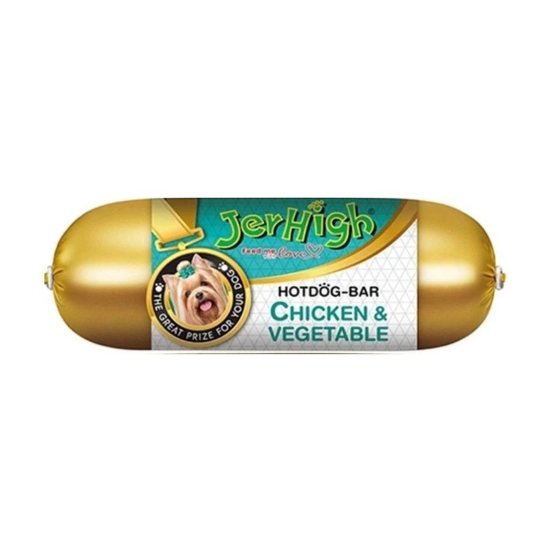 JerHigh Dog Treats - Hot Dog Bar Chicken & Vegetable (150g) - Pack of 5