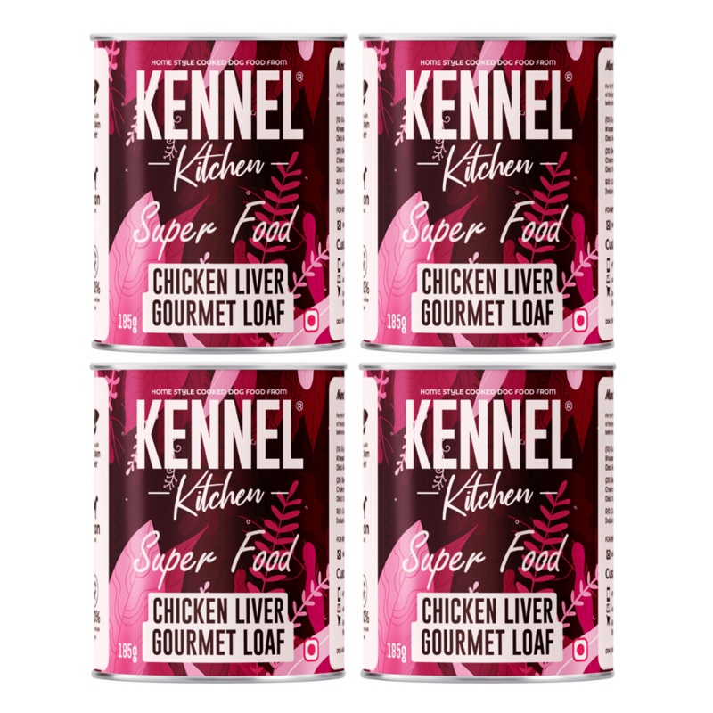 Kennel Kitchen Wet Dog Super Food - Chicken Liver Gourmet Loaf (Pack of 4 x 185g)