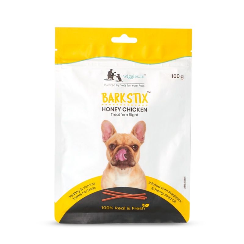 Wiggles Dog Treats - Barkstix Treats Honey Chicken (100g)