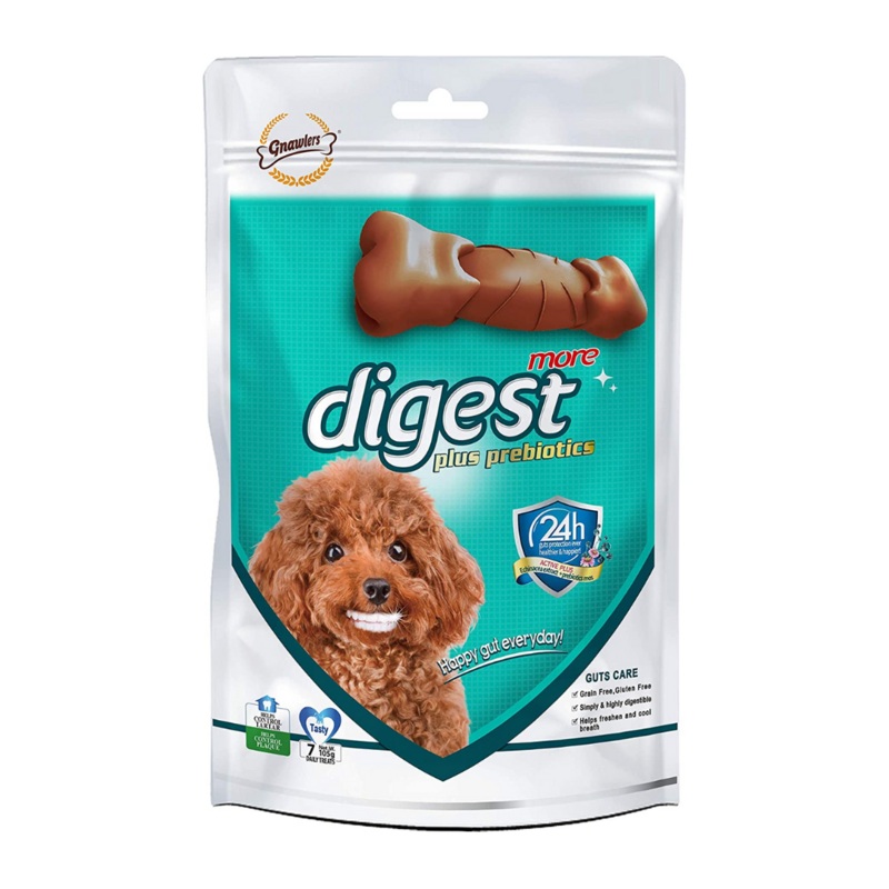 Gnawlers Dental Dog Treats - Digest More Plus Prebiotics Chew Bone