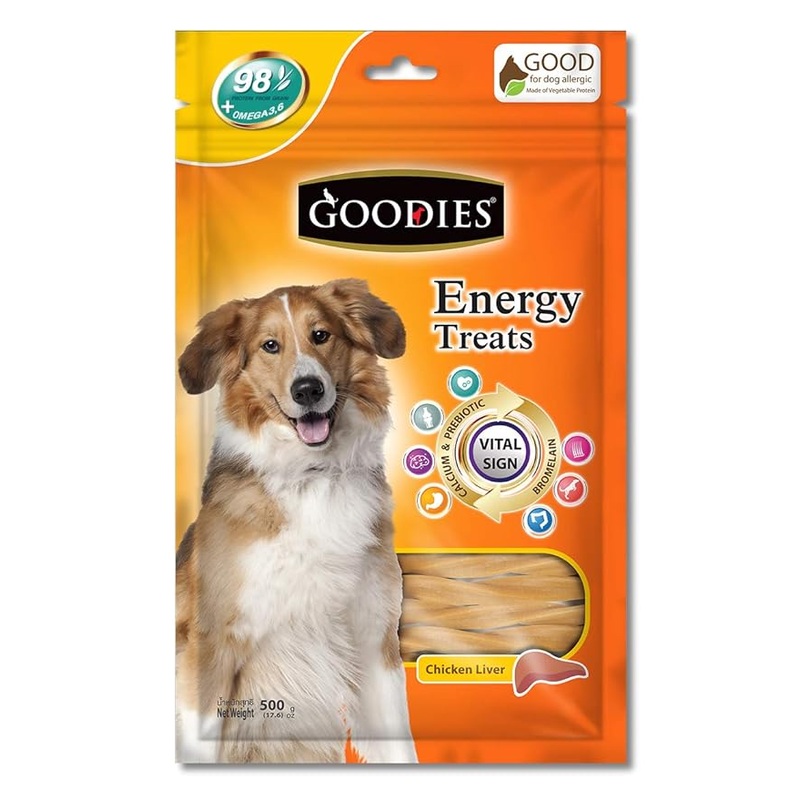 Goodies Energy Treats Chicken Liver Flavour Dog Dental Treat - 500 gm