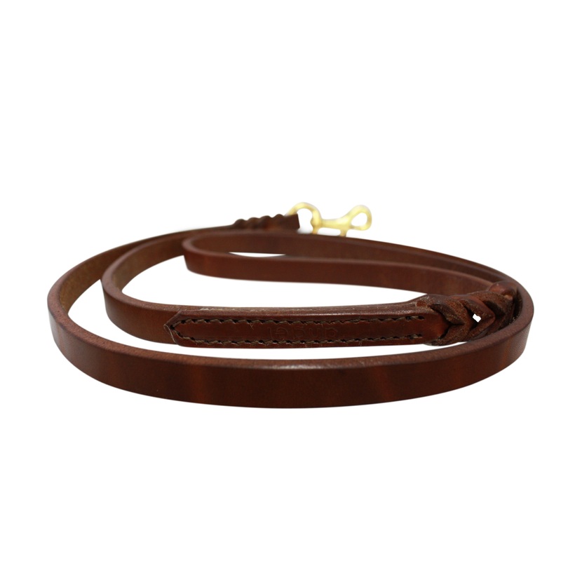 Angel Braided Leather Leash: Brown