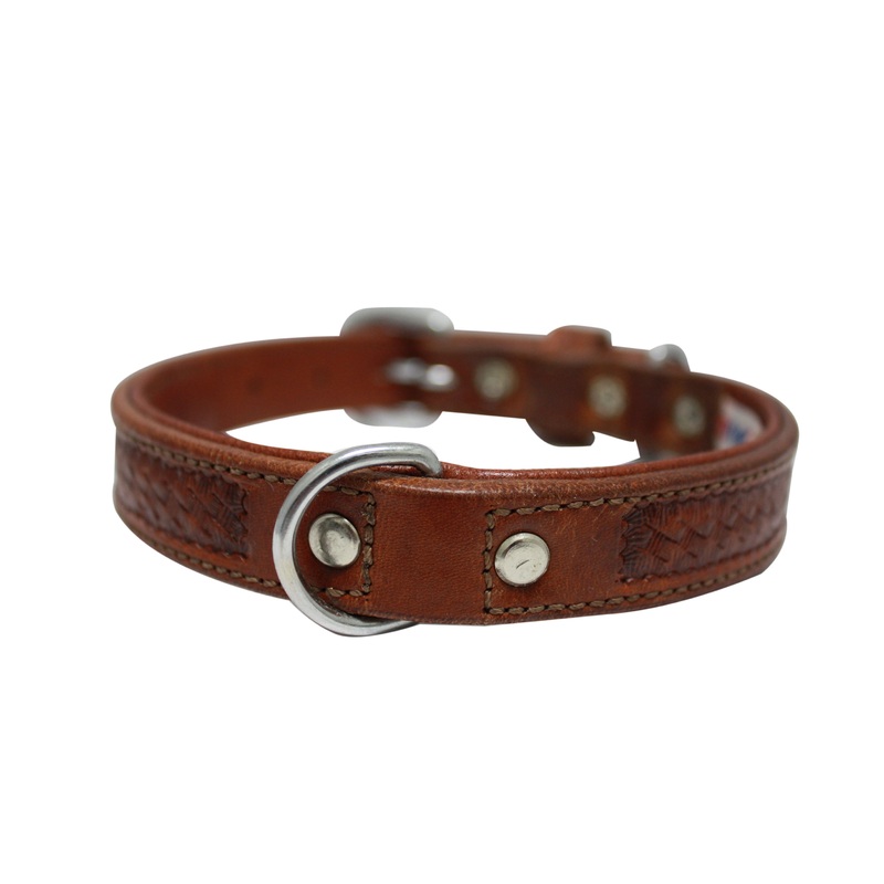 Angel Santa Fe Leather Collar: Brown