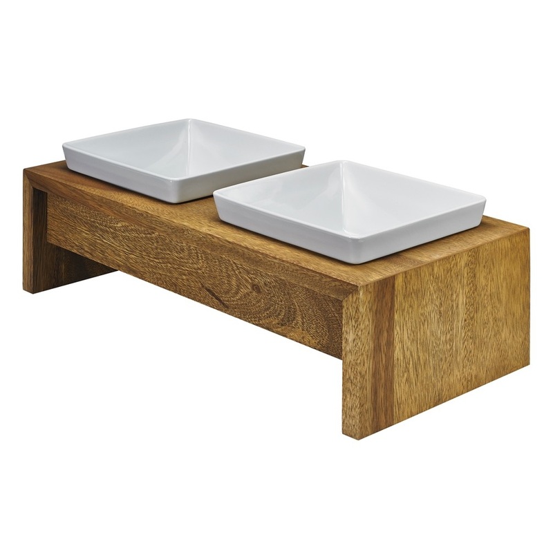 Artisan Double Wood Feeder - Bamboo