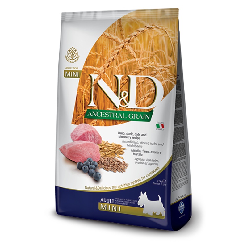 Farmina N&D Adult Mini: Lamb & Blueberry with Grains 5.5lbs
