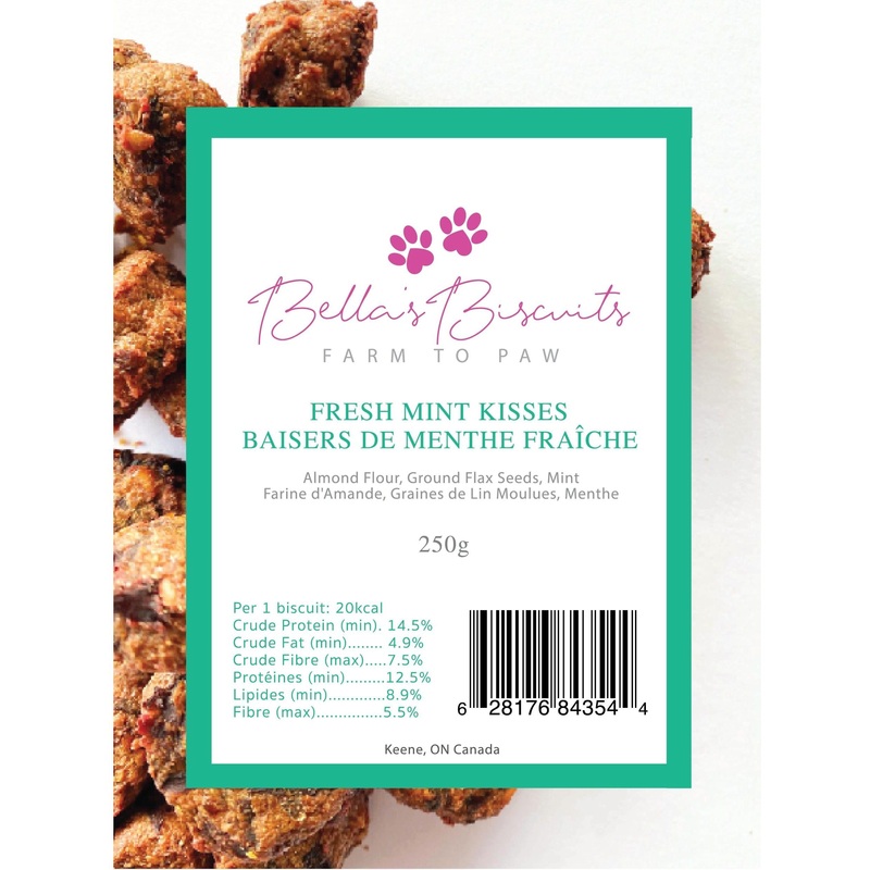 Bella's Biscuits Fresh Mint Kisses Dog Treats