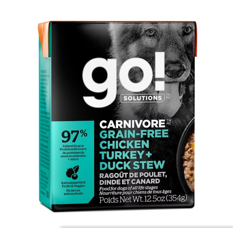 GO! Carnivore Wet Food - Grain-Free Chicken, Turkey, Duck Stew